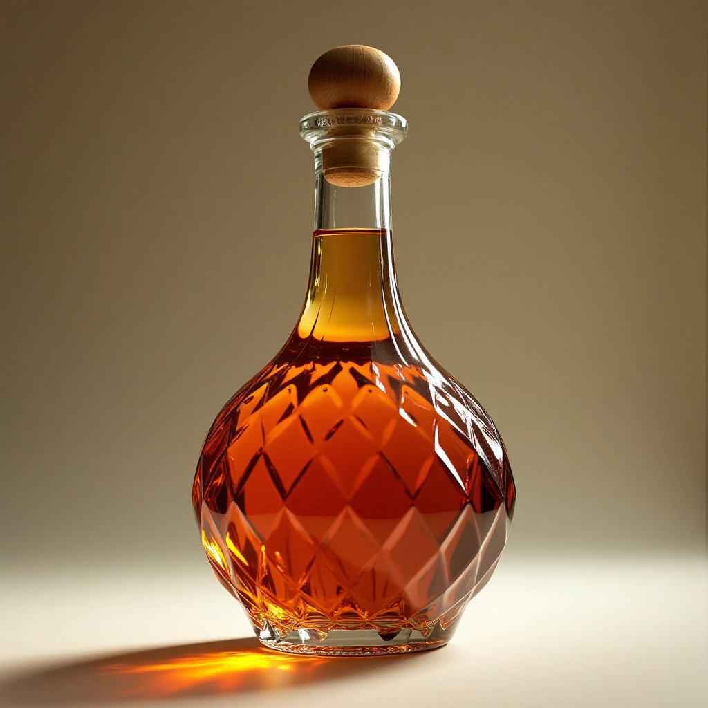 Elegant Decanter with Amber Liquid